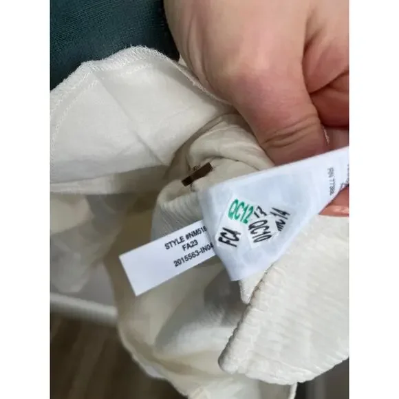 Madewell Cream Corduroy Shirt Dress Mini Casual Neutral Size Medium - Picture 6 of 9